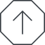 Thin, line, up, octagon, arrow, direction, arrow-simple-thin icon