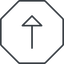 Thin, line, up, octagon, arrow, arrow-thin icon