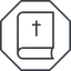 Thin, line, octagon, book, bible, holy, christian, bible-thin icon