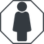 Thin, line, octagon, woman, human, female, female-solid icon