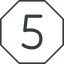 Thin, line, octagon, number, font, digit, five, five-thin, 5 icon