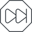 Thin, line, up, octagon, video, play, forward, backward, mp3, player, fast, pause, forward-fast-thin icon