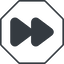 Thin, line, up, octagon, video, play, forward, backward, mp3, player, pause, forward-solid icon