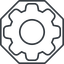 Thin, line, octagon, setting, config, gear, wheel, settings, cog, gear-thin icon
