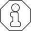 Thin, line, octagon, info, tag, information, faq, info-thin icon