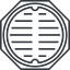 Thin, line, up, octagon, manhole, sewer, sewer-manhole, metal, cover, manhole-thin icon