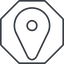 Thin, line, octagon, map, marker, location, gps, map-marker, map-marker-thin icon