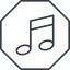 Thin, line, octagon, mute, unmute, music, note, musical, notes, music-thin icon
