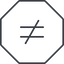 Thin, line, octagon, sign, not, symbol, math, mathematics, inequality, mathematical, equal, not-equal, different, not-equal-thin, maths icon