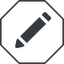 Thin, line, up, wide, octagon, pen, pencil, draw, edit icon