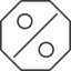 Thin, line, octagon, percent, pct, percentage, ratio, discount, percent-thin icon