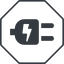 Thin, line, up, octagon, electricity, plug, charge, charger, electric, electrics, electrical, plug-alt icon