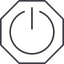 Line, octagon, power, on, off, turn-on, turn-off, power-thin icon