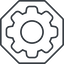 Thin, line, octagon, setting, config, gear, wheel, settings, cog, settings-thin icon