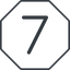 Thin, line, normal, octagon, number, font, digit, 7, seven, seven-thin icon