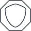 Thin, line, octagon, safe, shield, protection, royalty, blazon, shield-thin icon