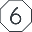Thin, line, octagon, number, font, digit, 6, six, six-thin, 9, nine icon