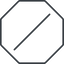 Thin, line, solid, octagon, slash, division, slant, obelus, anti-slash, slash-thin icon