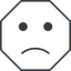 Thin, line, octagon, smiley, emoji, sad, smiley-sad-thin icon