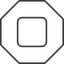 Thin, line, square, octagon, video, play, stop, mp3, player, pause, stop-thin icon