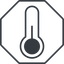 Thin, line, octagon, temperature, thermometer, cold, heat, temperature-thin icon