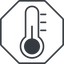Thin, line, octagon, temperature, thermometer, cold, heat, hot, thermometer-thin icon