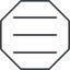 Thin, line, up, octagon, three, menu, collapse, bars, bar, expand, list, three-bars-thin, burger, hamburger icon