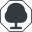 Thin, line, solid, octagon, tree, forest, tree-solid icon