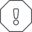 Thin, line, octagon, mark, warning, exclamation, warning-thin, alert icon
