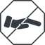 Thin, line, down, octagon, horizontal, mirror, prohibited, healthcare, help, care, gift, hand, giving, giving-hand, love, give, giving-hand-solid icon