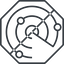 Thin, line, down, octagon, horizontal, mirror, prohibited, gps, place, radar, localisation, radar-thin, sonar icon