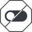 Thin, line, down, solid, octagon, horizontal, mirror, setting, prohibited, apple, on, off, ios, switch, button, radio, switch-solid icon