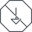 Thin, line, down, octagon, arrow, prohibited, arrow-thin icon