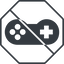 Thin, line, down, solid, octagon, prohibited, game, gaming, games, gamepad, pad, joystick, gamepad-solid icon