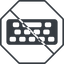 Thin, line, down, octagon, prohibited, desktop, keyboard, keypad, typing, keyboard-solid icon