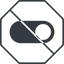 Thin, line, down, solid, octagon, setting, prohibited, apple, on, off, ios, switch, button, radio, switch-solid icon