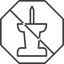 Thin, line, down, octagon, prohibited, thumbtack, pin, unpin, thumbtack-thin icon