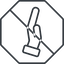 Thin, line, left, octagon, horizontal, mirror, prohibited, healthcare, help, care, gift, hand, giving, giving-hand, love, give, giving-hand-thin icon