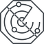 Thin, line, left, octagon, horizontal, mirror, prohibited, gps, place, radar, localisation, radar-thin, sonar icon