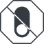 Thin, line, left, solid, octagon, horizontal, mirror, setting, prohibited, apple, on, off, ios, switch, button, radio, switch-solid icon