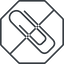 Thin, line, left, octagon, prohibited, paper, clip, attachment, paper-clip, paper-clip-alt, paper-clip-alt-thin icon