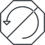 Thin, line, left, octagon, arrow, prohibited, reload, refresh, undo, redo, undo-thin, restore icon