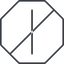 Thin, line, right, octagon, minus, remove, sub, substract, prohibited, collapse, minus-thin, -, less icon