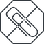 Thin, line, right, octagon, prohibited, paper, clip, attachment, paper-clip, paper-clip-alt, paper-clip-alt-thin icon