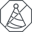 Thin, line, octagon, new, horizontal, mirror, prohibited, party, birthday, hat, new-year, year, party-hat, party-hat-thin icon