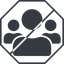 Thin, line, solid, octagon, horizontal, mirror, users, group, people, prohibited, team-solid, team, community icon