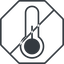 Thin, line, octagon, horizontal, mirror, prohibited, temperature, thermometer, cold, heat, temperature-thin icon