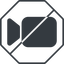 Thin, line, up, octagon, horizontal, mirror, youtube, video, prohibited, camera, film, movie, videocamera, videocamera-solid icon