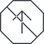Thin, line, up, octagon, arrow, direction, prohibited, arrow-simple-thin icon
