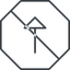 Thin, line, up, octagon, arrow, prohibited, arrow-thin icon